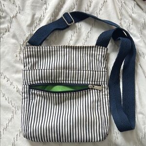 Striped Navy and White Crossbody Bag